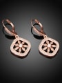 thumb Exquisite Rose Gold Plated Flower Shaped Stud Earrings 3