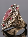 thumb Retro style Exaggerated Resin stone Crystals Antique Gold Plated Ring 2