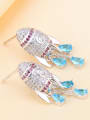 thumb Personalized Airship Blue Zirconias 925 Silver Stud Earrings 2