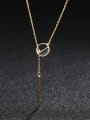 thumb 925 Sterling Silver With Imitation Gold Plated Personality Semicircle Tassel  Necklaces 0