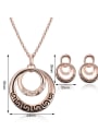 thumb Alloy Rose Gold Plated Fashion Rhinestones Round-shaped Two Pieces Jewelry Set 2