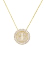 thumb Copper With  Cubic Zirconia Personality Cross Necklaces 1