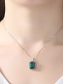 thumb Sterling Silver Green Blue Pendant Natural Gemstone Necklace 1