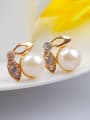 thumb Elegant Imitation Pearls Rhinestones Alloy Two Pieces Jewelry Set 3