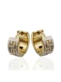 thumb Personality Gold Plated Frosted Titanium Stud Earrings 0