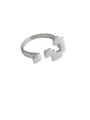thumb 925 Sterling Silver With Platinum Plated Personality Irregular Midi Rings 0