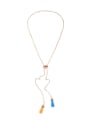 thumb Two Color Tassel Long Sweater Necklace 0