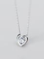 thumb 925 Sterling Silver With Platinum Plated Simplistic Heart Locket Necklace 1