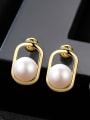 thumb Sterling silver natural 8-8.5mm pearl earrings 0