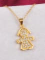 thumb Anti Allergic 18K Gold Plated Human Shaped Zircon Necklace 2
