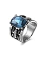 thumb Trendy Geometric Shaped Blue Zircon Ring 0