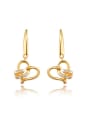 thumb Creative 18K Gold Plated Heart Shaped Zircon Drop Earrings 0