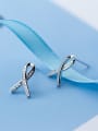 thumb Exquisite Knot Shaped Rhinestones S925 Silver Stud Earrings 0