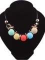 thumb Fashion Colorful Resin Beads Artificial Leather Necklace 1