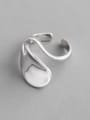 thumb 925 Sterling Silver With Platinum Plated Personality Geometric Free Size Rings 2
