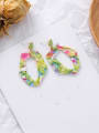 thumb Alloy With Acrylic  Exaggerated Colorful Geometric Chandelier Earrings 2