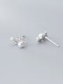 thumb 925 Sterling Silver With  Artificial Pearl  Personality Irregular Stud Earrings 1