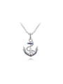 thumb Delicate Anchor Shaped Platinum Plated Necklace 0