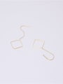 thumb Titanium With Gold Plated Simplistic Geometric Threader Earrings 4