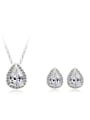 thumb Copper inlaid AAA zircon water-drop modeling  exquisite dazzling necklace 3