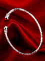 thumb Simple Silver Plated Women Opening Bangle 2