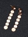 thumb Fashion Little Rounds Rose Gold Plated Drop Earrings 2