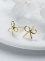 thumb Lovely Gold Plated Bowknot Shaped S925 Silver Stud Earrings 0