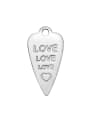 thumb Stainless Steel With Classic Heart With love words Charms 0