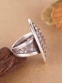 thumb Exaggerated Oval Woven Silver Ring 1