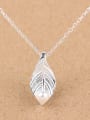 thumb Freshwater Pearl Leaf Silver Necklace 0