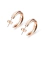 thumb Stainless Steel With Rose Gold Plated Simplistic Irregular Stud Earrings 0