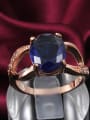 thumb Blue Rose Gold Plated Zircon Copper Ring 1