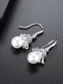 thumb Copper With  artificial pearl Trendy Ball Drop Earrings 3