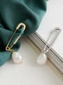 thumb 925 Sterling Silver With  Artificial Pearl Personality Pin Drop Earrings 3