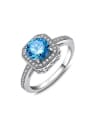 thumb Fashion Blue Cubic Zirconias Copper Ring 0