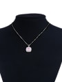 thumb Exquisite Pink Stone 925 Silver Necklace 2