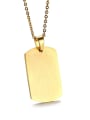 thumb All-match Gold Plated Square Shaped Stainless Steel Necklace 1