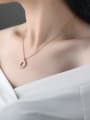 thumb Simple Cubic Rhinestones Rose Gold Plated Necklace 1