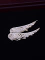 thumb Copper With Cubic Zirconia  Angel wings Brooches 1