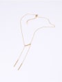 thumb Titanium With Gold Plated Simplistic Asymmetrical Long Stick Chain Necklaces 2