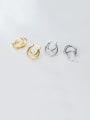 thumb 925 Sterling Silver With Gold Plated Simplistic Three Floors Round Clip On Earrings 2