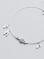 thumb 925 Sterling Silver With Platinum Plated Cute Note Anklets 1