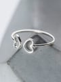 thumb Fresh Hollow Heart Shaped S925 Silver Ring 0