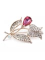 thumb Rose Gold Plated Flower Crystals Brooch 1