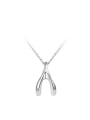 thumb Simple Crotch Pendant Silver Necklace 0
