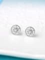 thumb Micro Pave Zircons Silver Stud Earrings 1