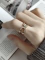 thumb 925 Sterling Silver With Gold Plated Simplistic Irregular Midi Rings 0