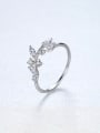 thumb 925 Sterling Silver With  Cubic Zirconia Delicate Leaf Band Free Size Rings 3