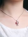 thumb Lovely Micro Pave Red Person Pendant 1