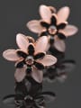 thumb Fashion Oval Opal stones Flower Alloy Stud Earrings 1